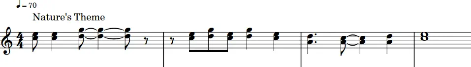 Theme idea sketch for an upcoming fantasy music project